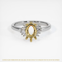 18K Yellow & White Accent Stones Ring Setting Image