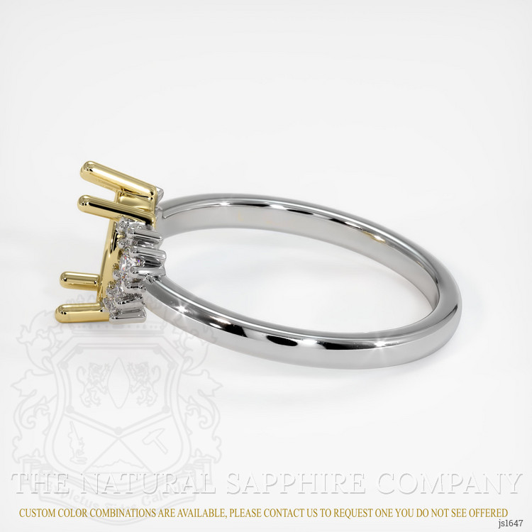 18K Yellow & White Accent Stones Ring Setting