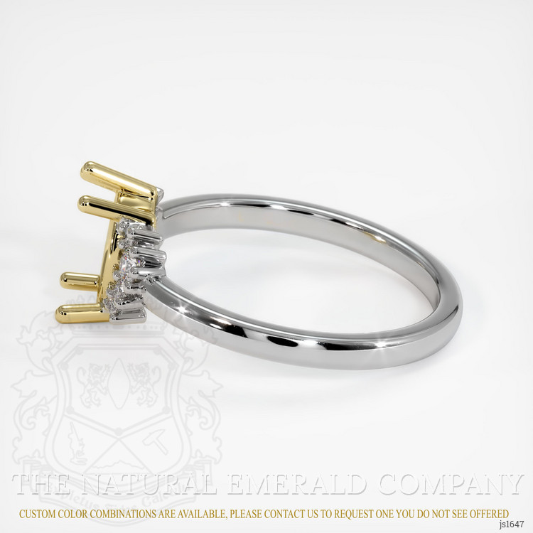 18K Yellow & White Accent Stones Ring Setting