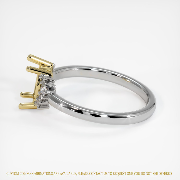18K Yellow & White Accent Stones Ring Setting