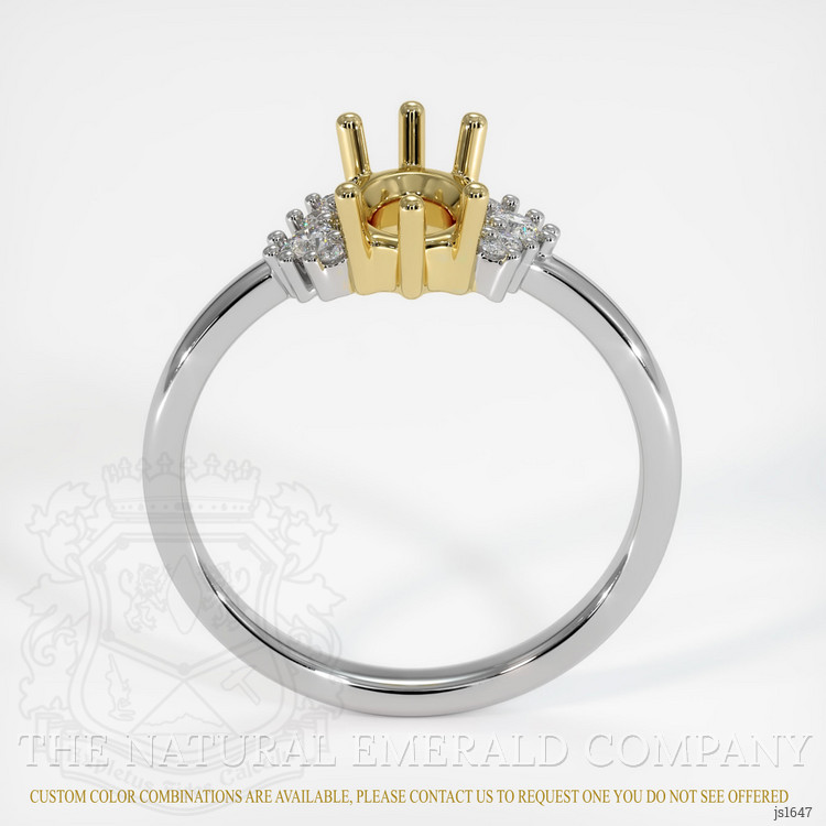 18K Yellow & White Accent Stones Ring Setting