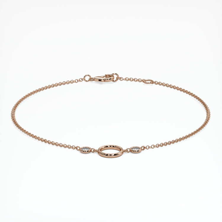 14K Rose Gold Accent Stones Bracelet Setting