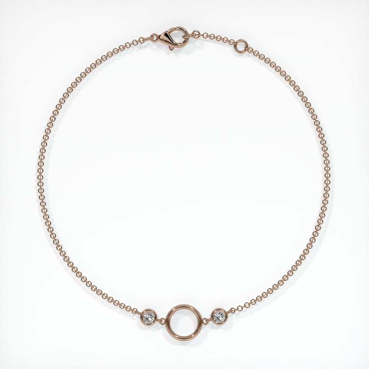 14K Rose Gold Accent Stones Bracelet Setting