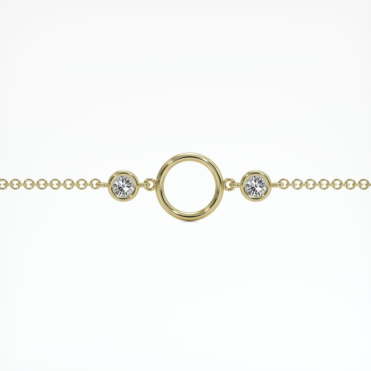 14K Yellow Gold Accent Stones Bracelet Setting