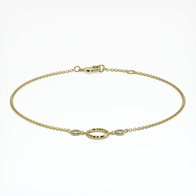 14K Yellow Gold Accent Stones Bracelet Setting