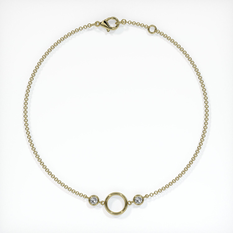 14K Yellow Gold Accent Stones Bracelet Setting