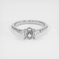 14K White Gold Three Stone Ring Setting Image