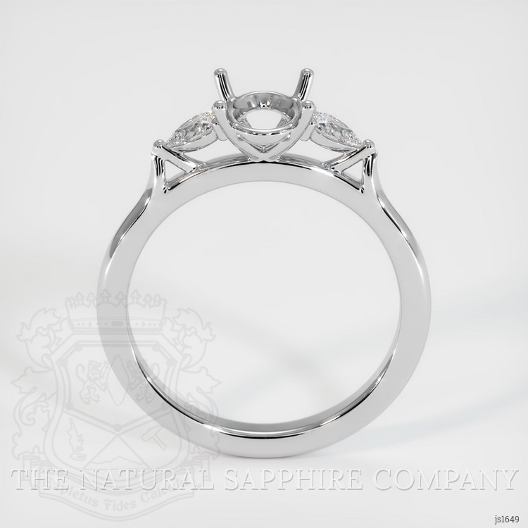 14K White Gold Three Stone Ring Setting