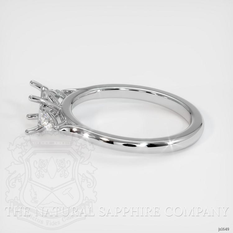 18K White Gold Three Stone Ring Setting