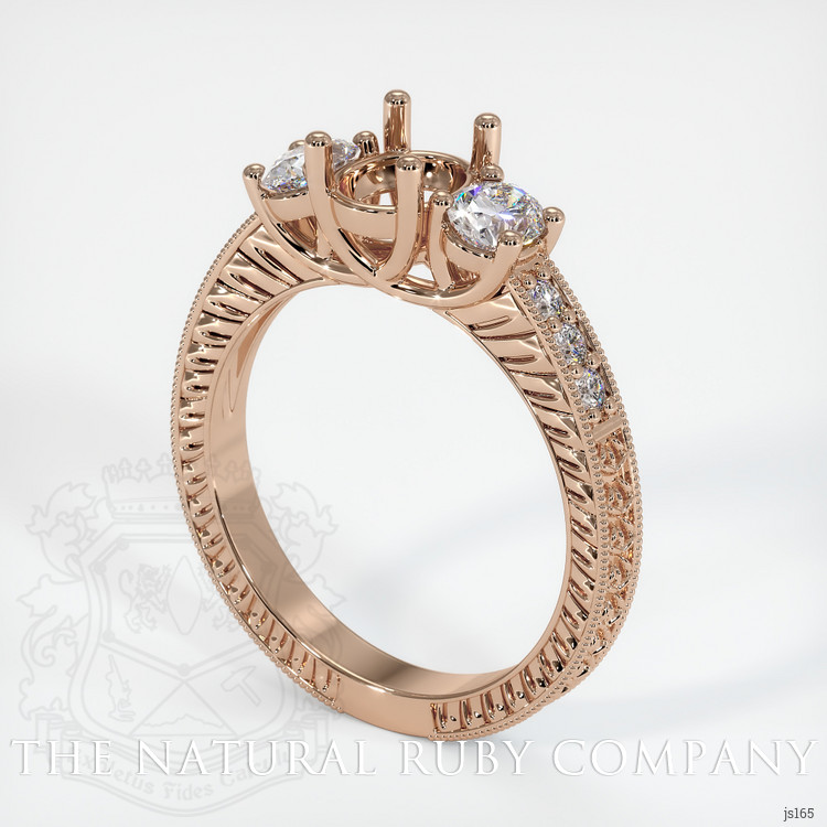 18K Rose Gold Antique Style Ring Setting