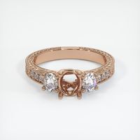 18K Rose Gold Antique Style Ring Setting Image