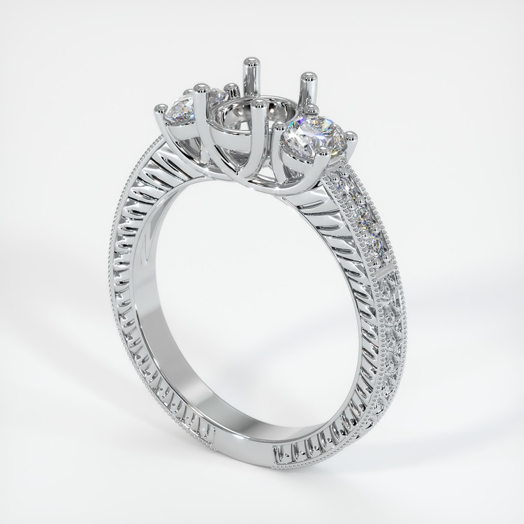 Silver Antique Style Ring Setting