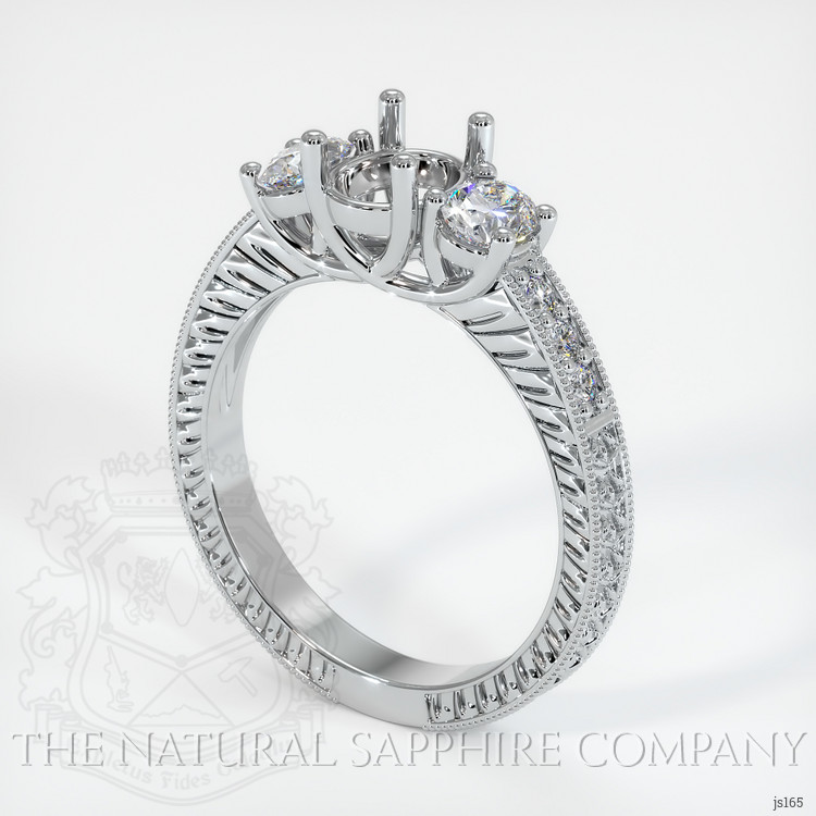 14K White Gold Antique Style Ring Setting