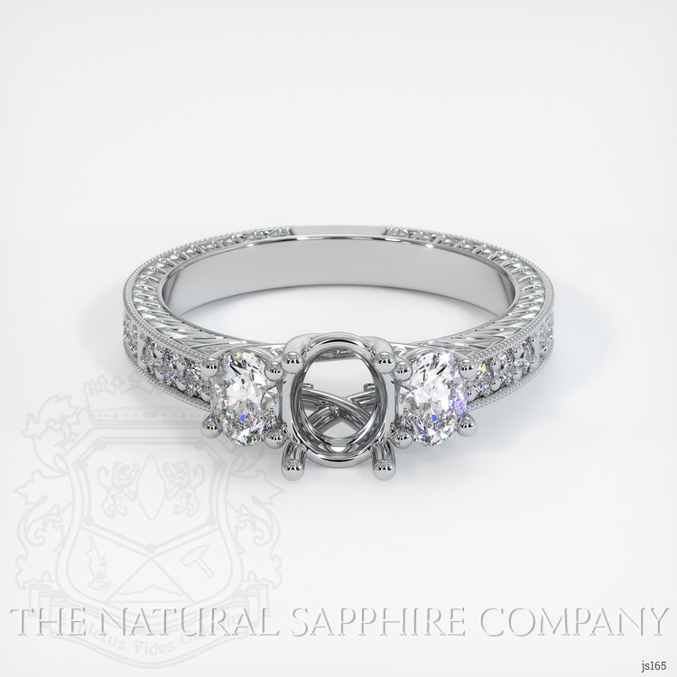 14K White Gold Antique Style Ring Setting