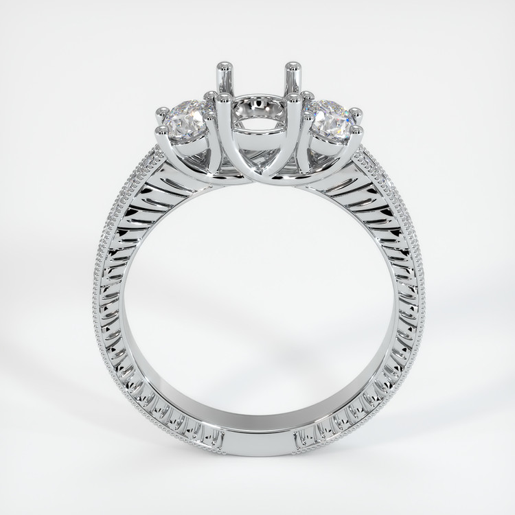 14K White Gold Antique Style Ring Setting