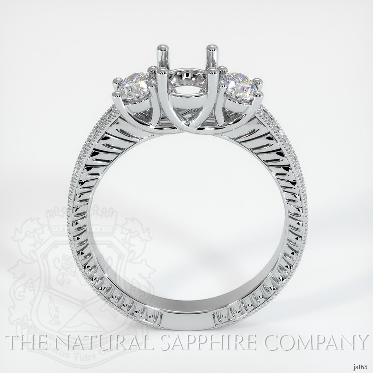 14K White Gold Antique Style Ring Setting