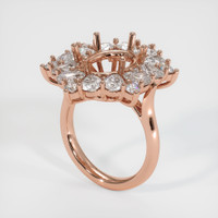 Halo Pink Sapphire Ring 4.88 Ct., 14K Rose Gold Combination Setting