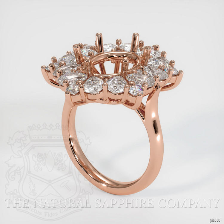14K Rose Gold Halo Ring Setting
