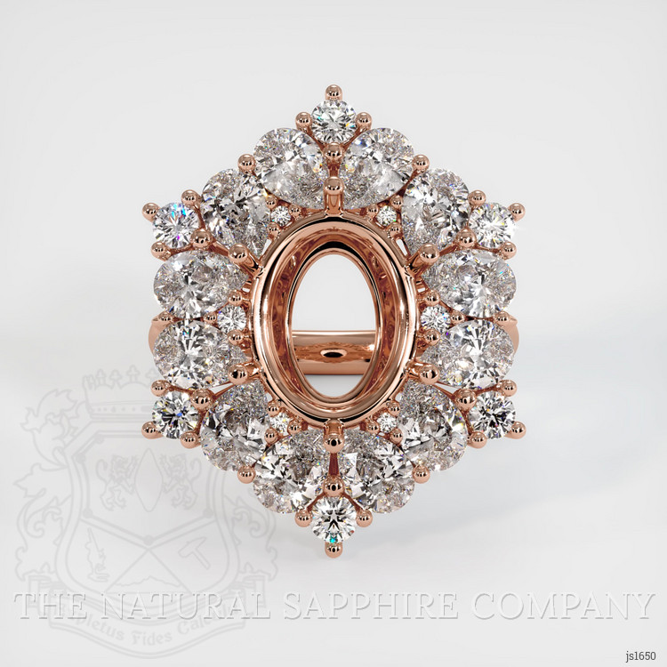 14K Rose Gold Halo Ring Setting