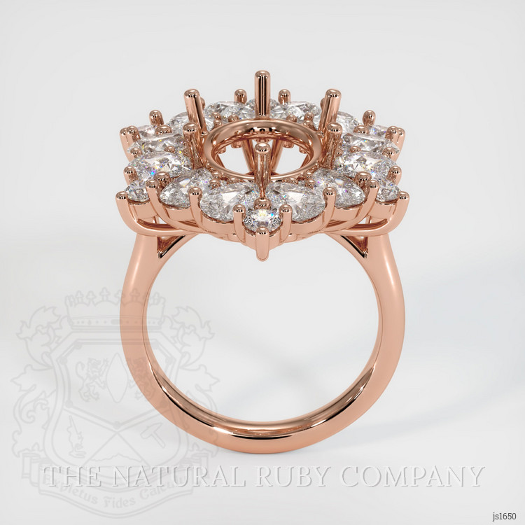 14K Rose Gold Halo Ring Setting