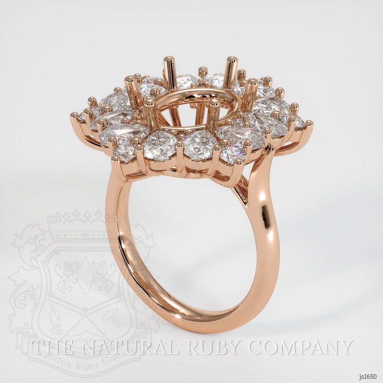 18K Rose Gold Halo Ring Setting