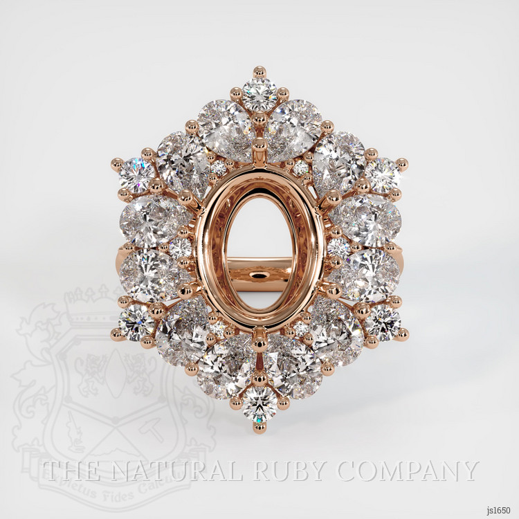 18K Rose Gold Halo Ring Setting