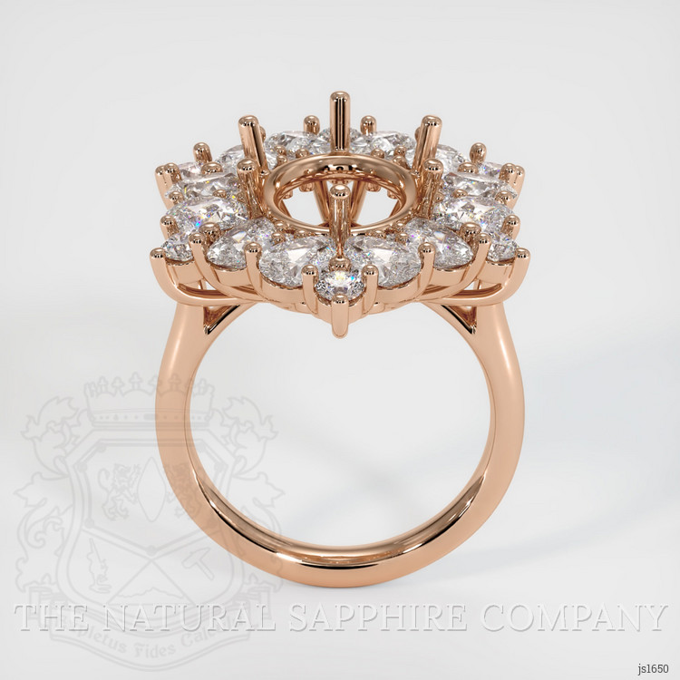 18K Rose Gold Halo Ring Setting