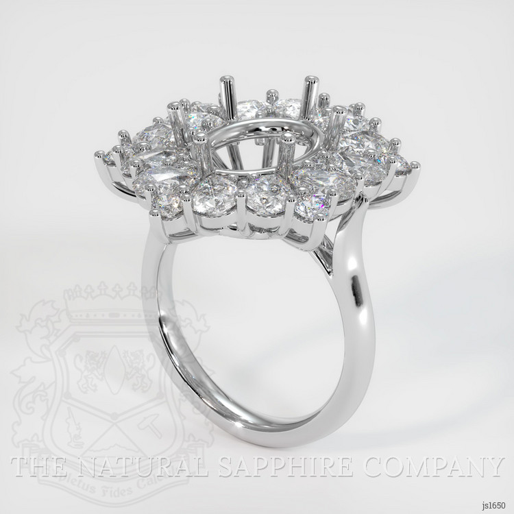 10K White Gold Halo Ring Setting