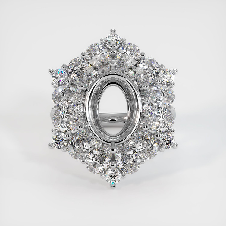 14K White Gold Halo Ring Setting