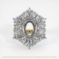 14K White & Yellow Halo Ring Setting Image