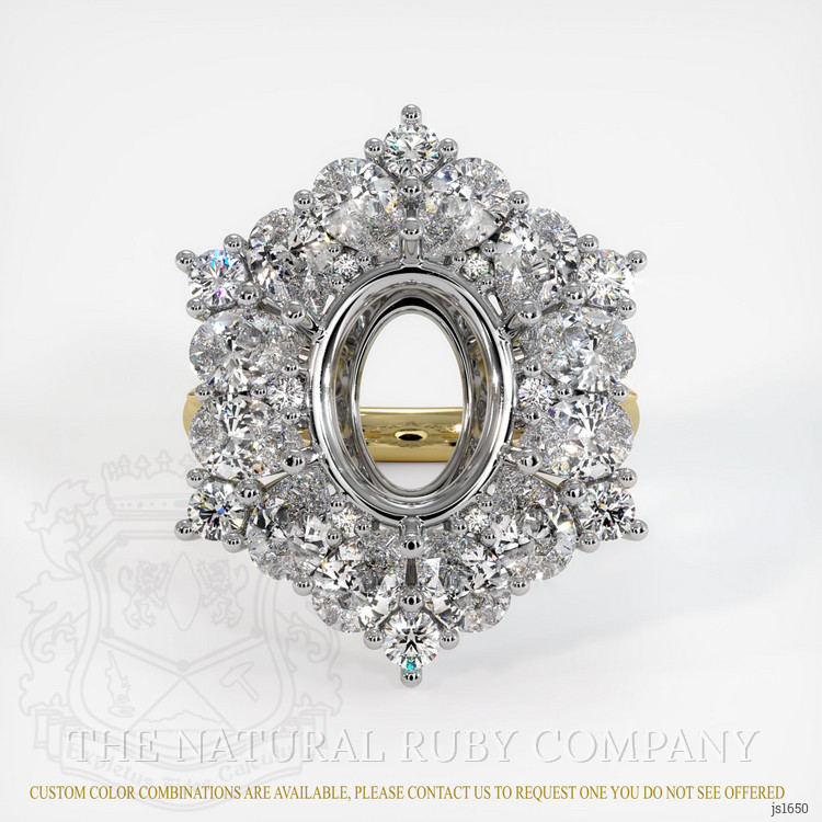 14K White & Yellow Halo Ring Setting