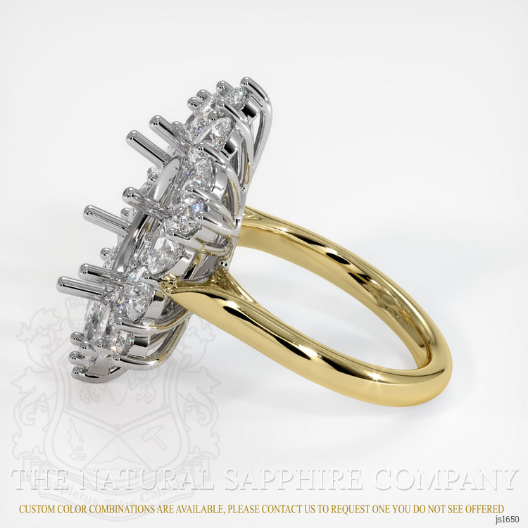 14K White & Yellow Halo Ring Setting