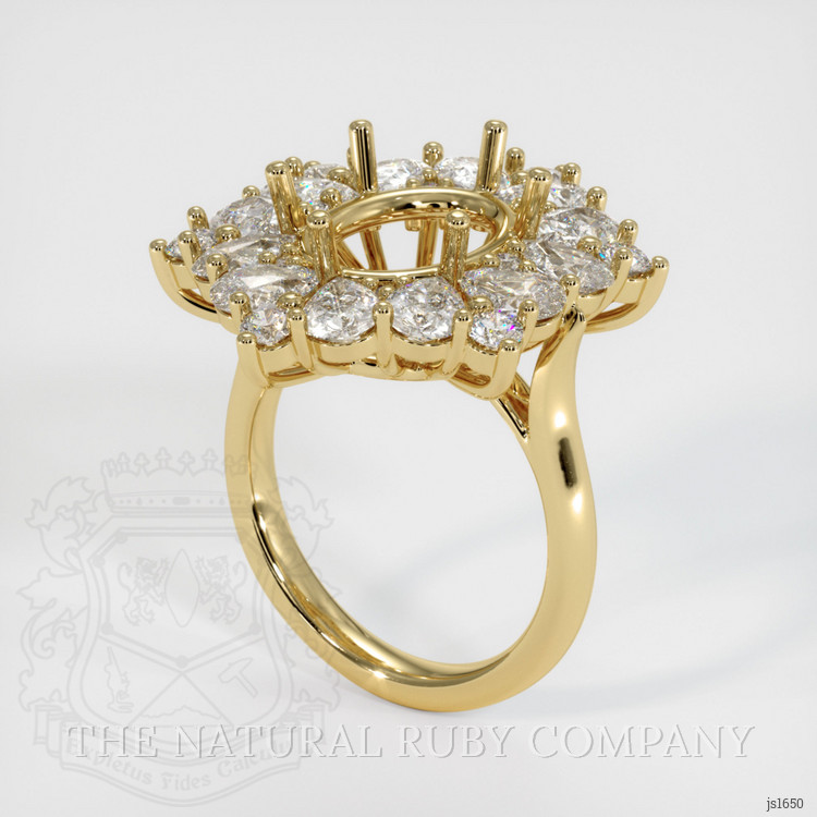 14K Yellow Gold Halo Ring Setting