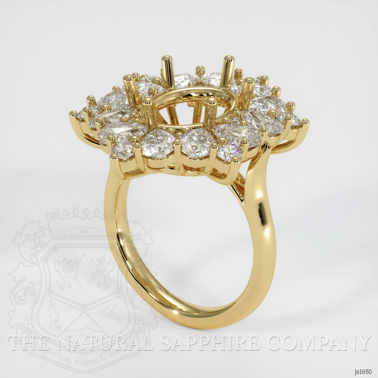 14K Yellow Gold Halo Ring Setting