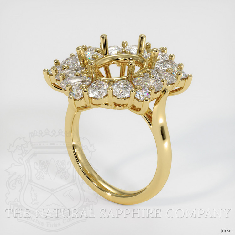 18K Yellow Gold Halo Ring Setting