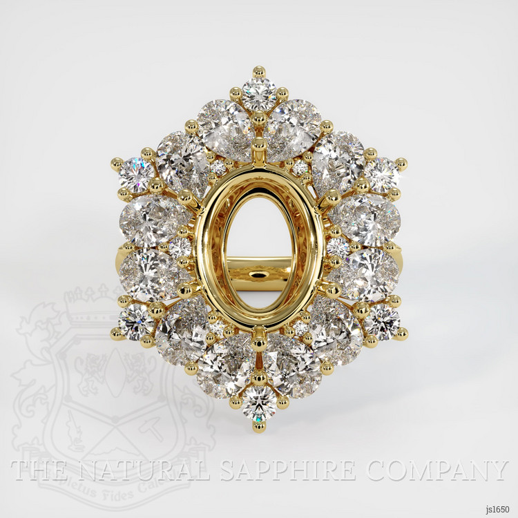 18K Yellow Gold Halo Ring Setting