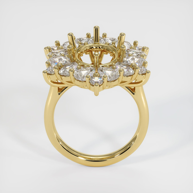18K Yellow Gold Halo Ring Setting
