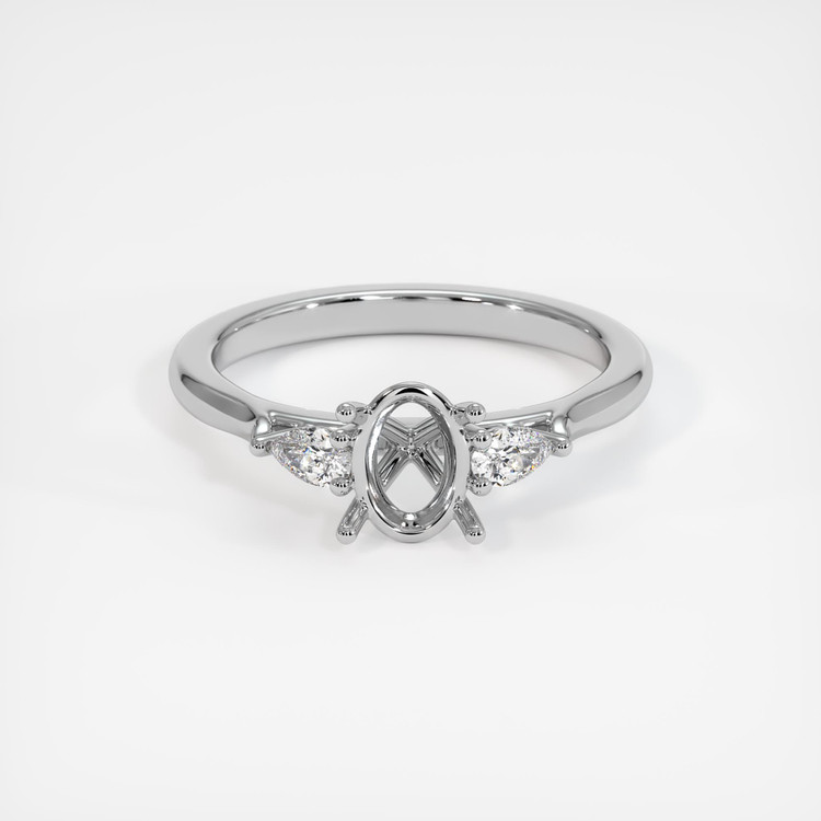 10K White Gold Three Stone Ring Setting