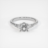 14K White Gold Three Stone Ring Setting Image