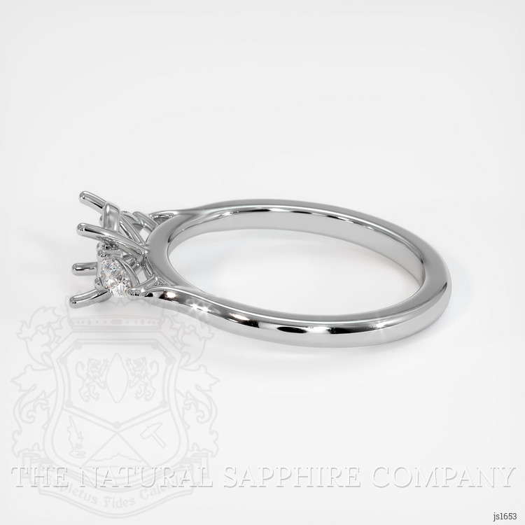 14K White Gold Three Stone Ring Setting