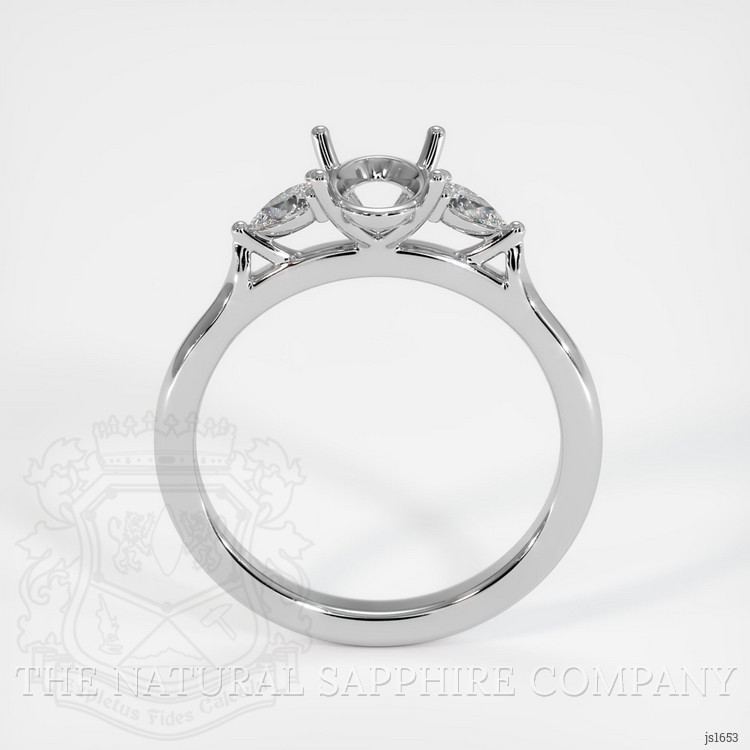 14K White Gold Three Stone Ring Setting
