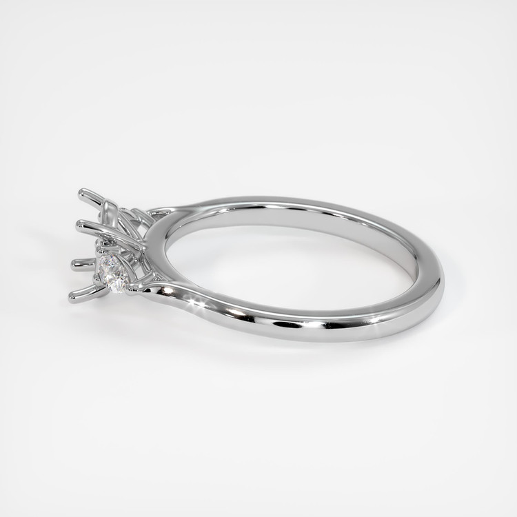 18K White Gold Three Stone Ring Setting