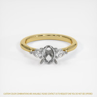 14K White & Yellow Three Stone Ring Setting Image