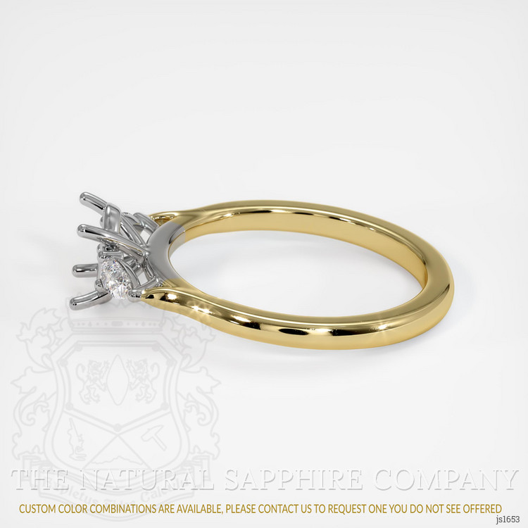 14K White & Yellow Three Stone Ring Setting