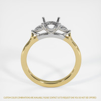 14K White & Yellow Three Stone Ring Setting Image