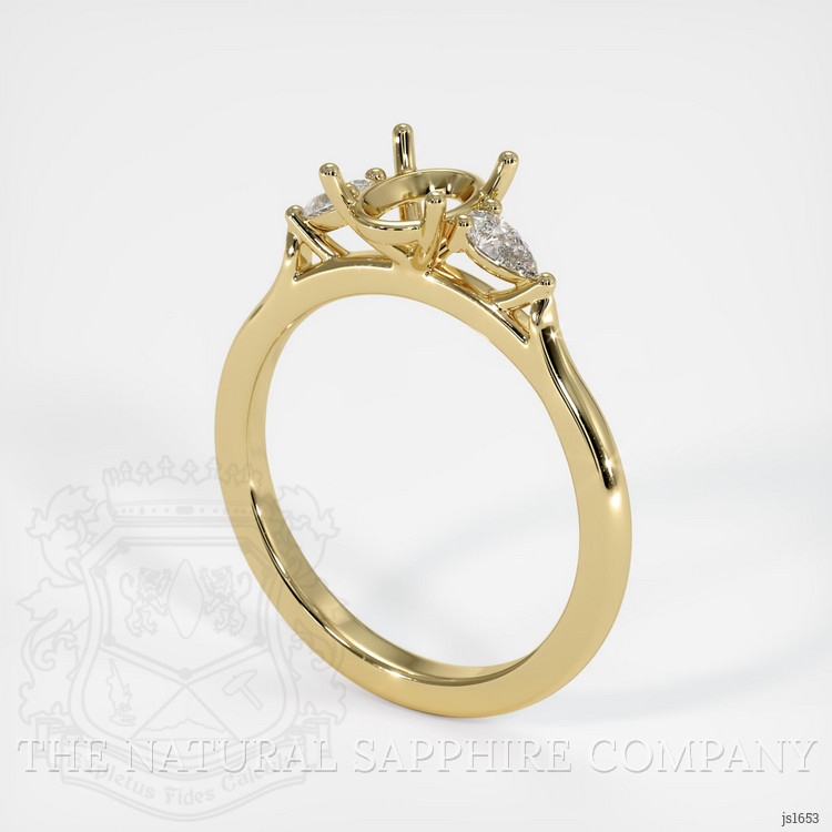 14K Yellow Gold Three Stone Ring Setting
