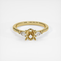 14K Yellow Gold Three Stone Ring Setting Image