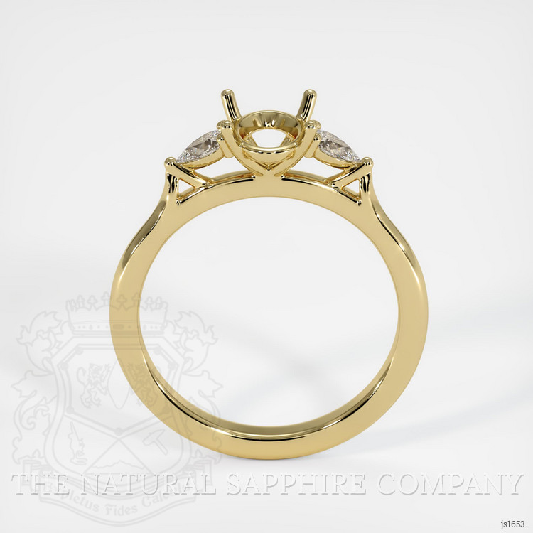 18K Yellow Gold Three Stone Ring Setting