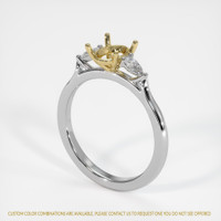 14K Yellow & White Three Stone Ring Setting Video