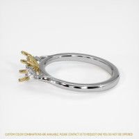 14K Yellow & White Three Stone Ring Setting Image